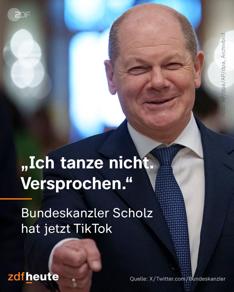 Bundeskanzler Scholz hat jetzt Tiktok: "Ich tanze nicht. Versprochen."
