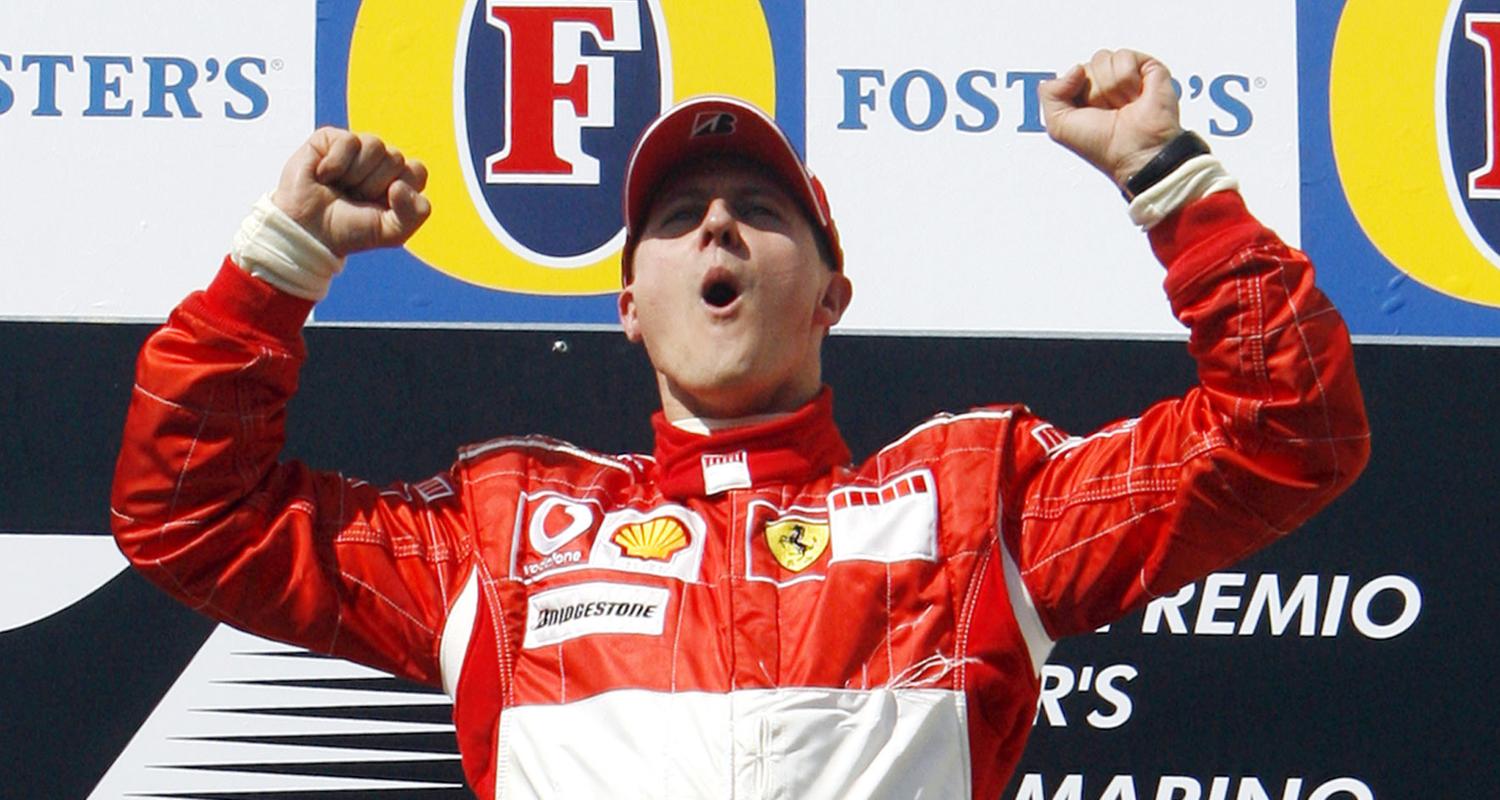 Ein häufiger Anblick: Michael Schumacher auf dem Siegerpodest.