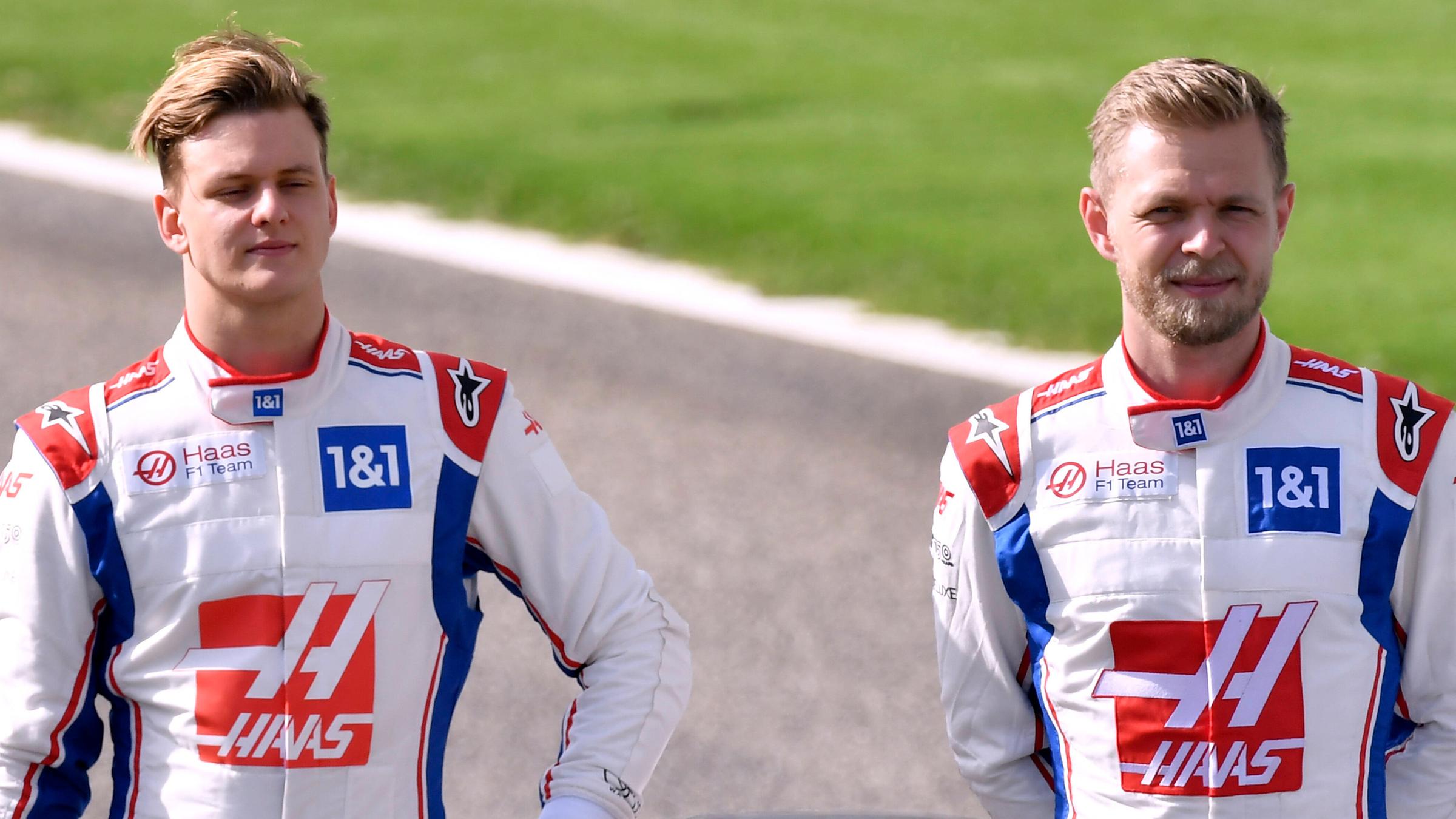 Mick Schumacher (left) and Kevin Magnussen, March 10, 2022.