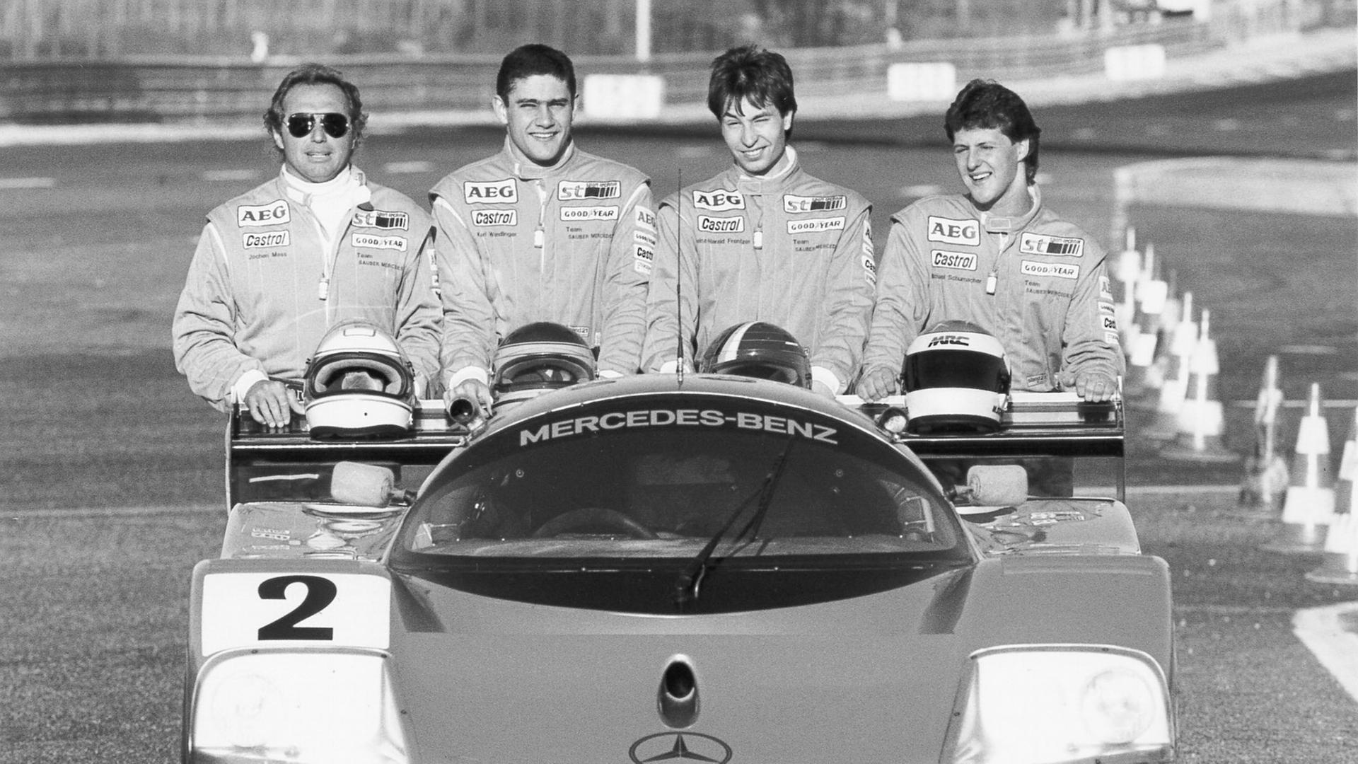 Der nächste Karriereschritt: Das Mercedes-Junior-Team im Jahr 1990.