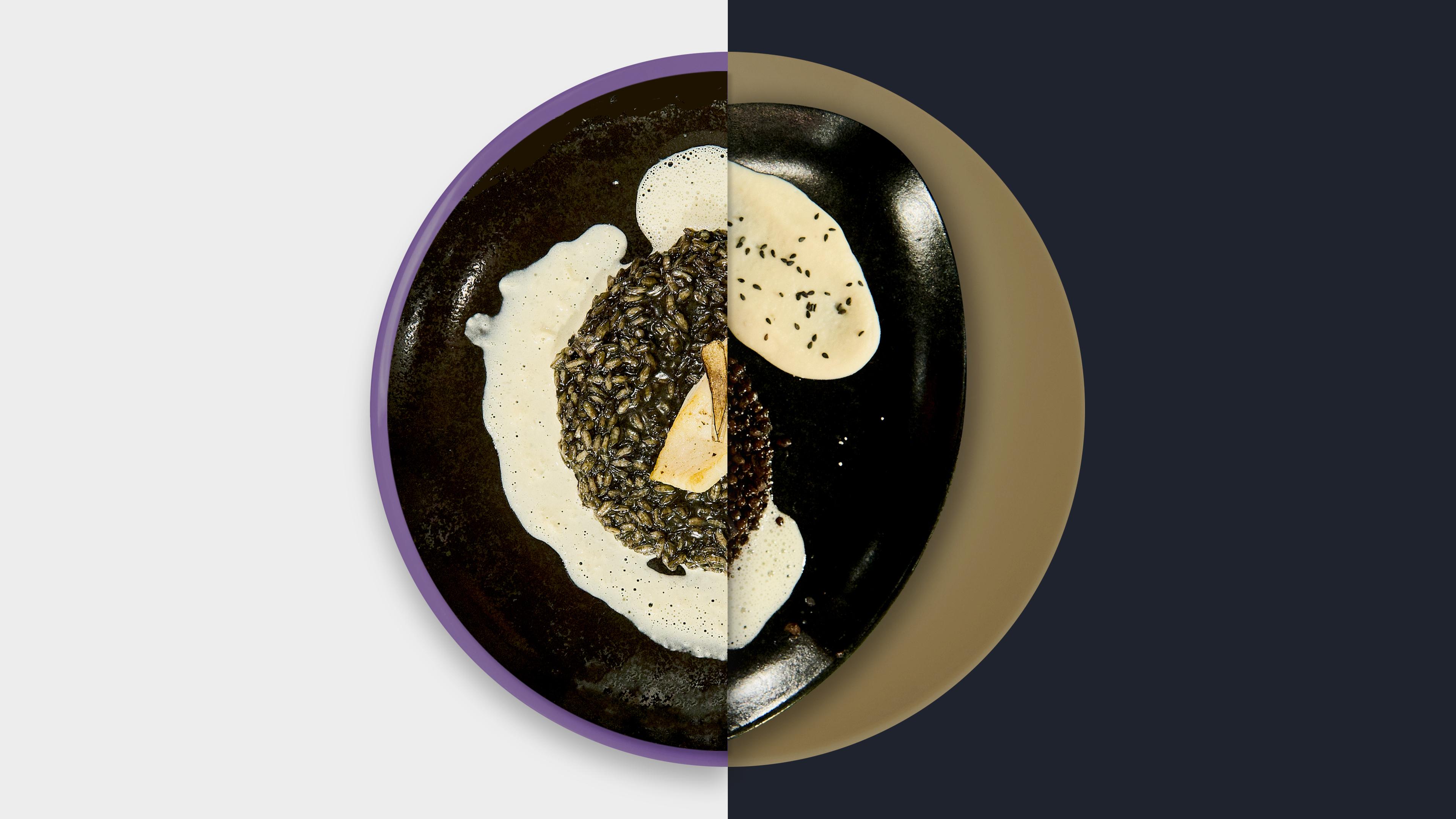 Schwarzer Risotto vs. Weiße Bohnencreme