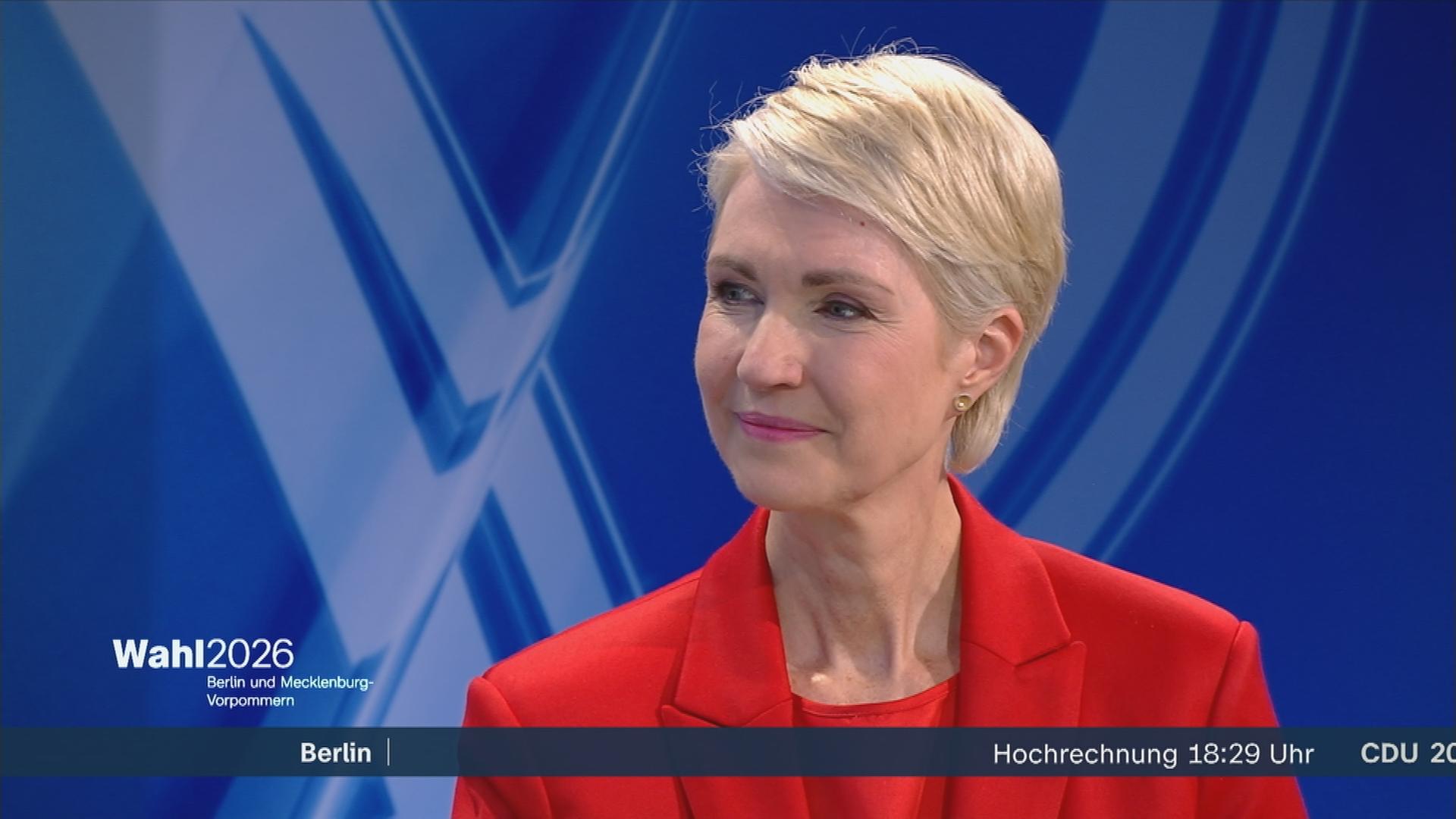 Ministerpräsidentin Manuela Schwesig von der SPD mit einer Reaktion zur Landtagswahl in Mecklenburg-Vorpommern.