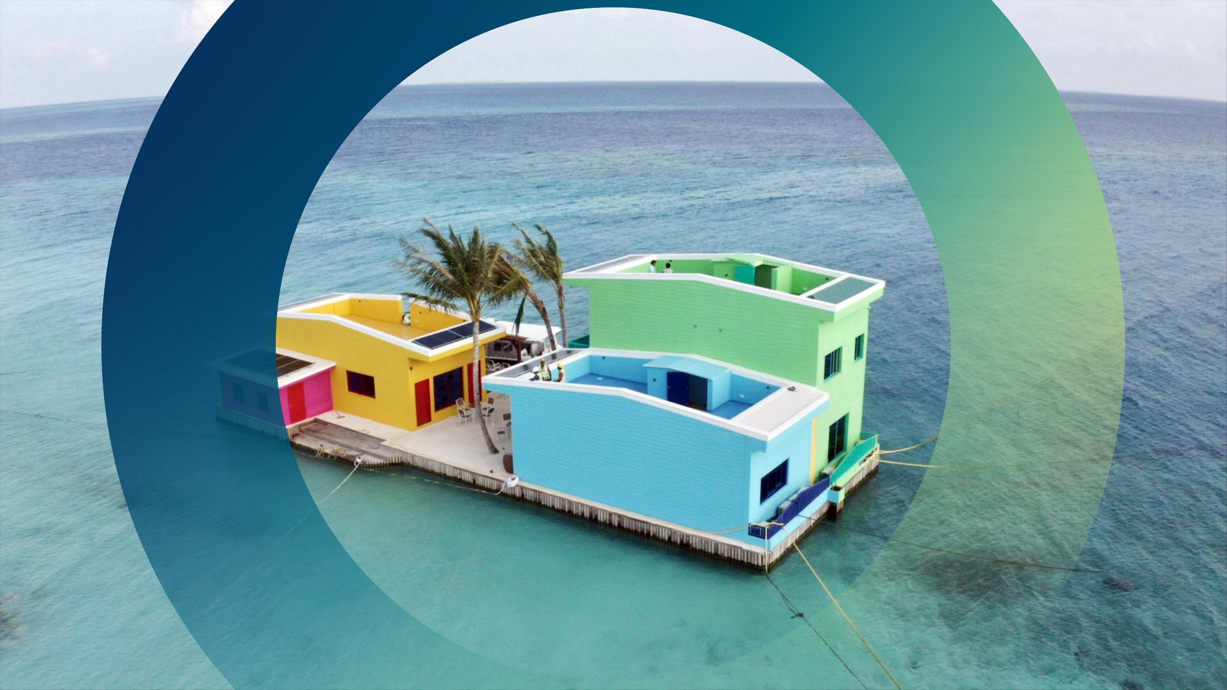 Schwimmende Stadt auf den Malediven