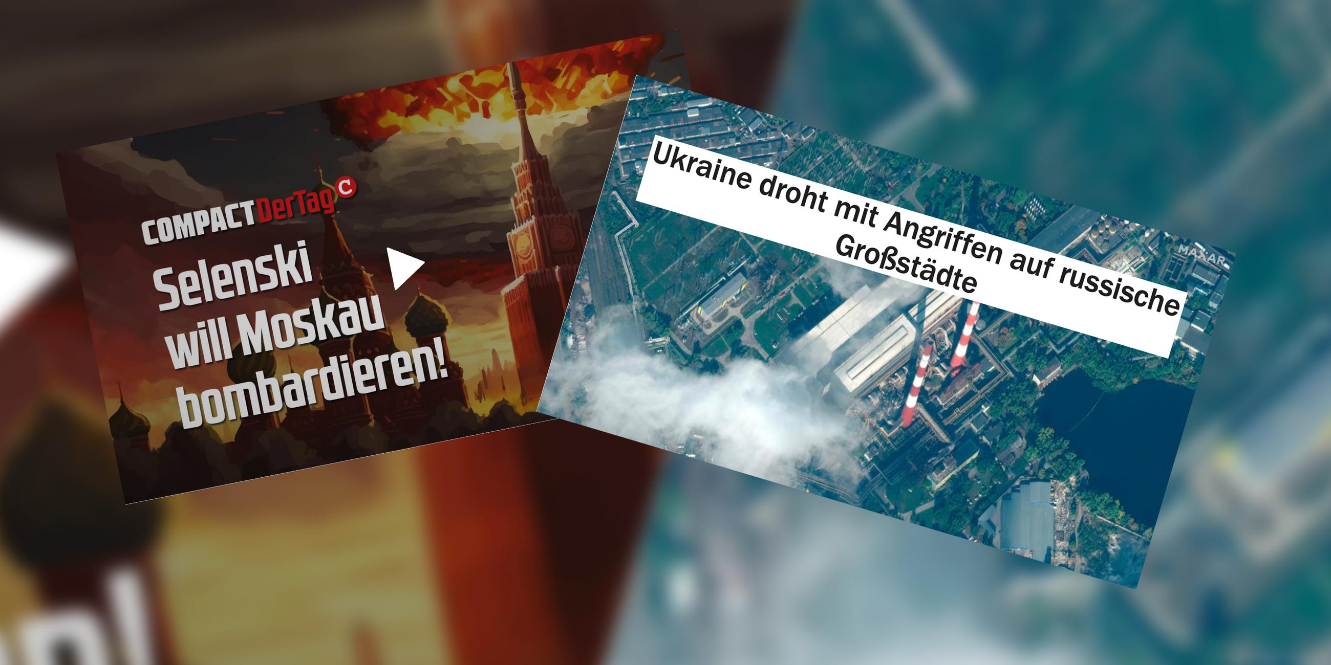 Screenshots zweier Headlines zum Ukrainekrieg