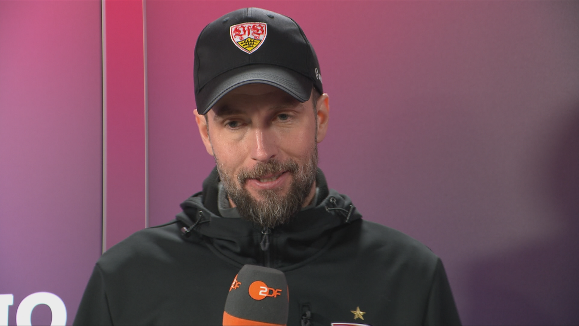 Stuttgarts Trainer Sebastian Hoeneß im Interview beim aktuellen Sportstudio am 02.03.2024.
