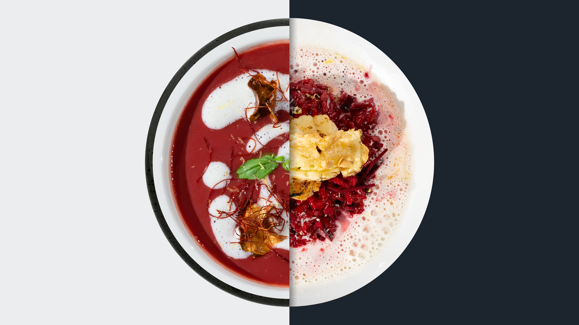 Seeteufel mit Risotto vs. Rote-Bete-Himbeersuppe