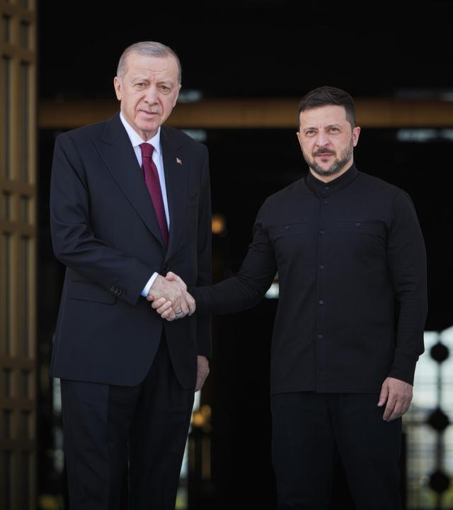 Selenskyj und Erdgan schütteln sich die Hand