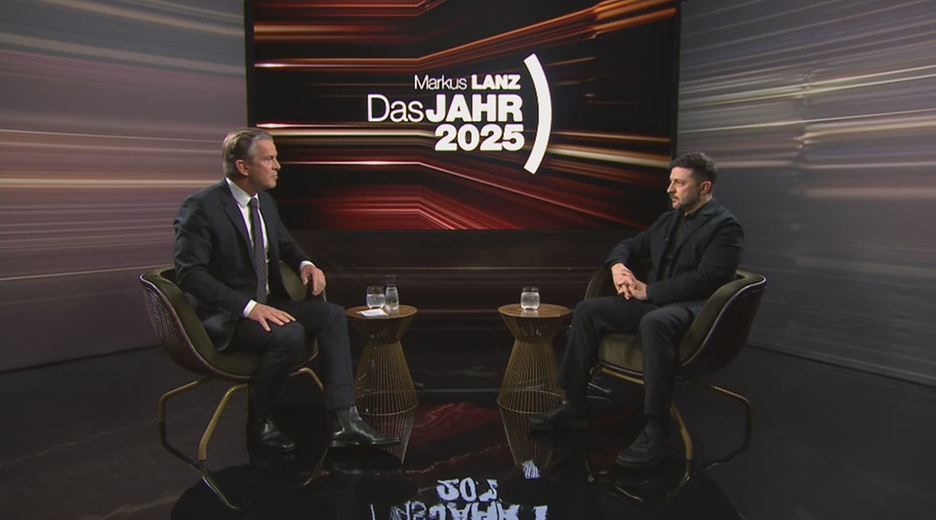 Markus Lanz und der ukrainische Präsident Selenskyj