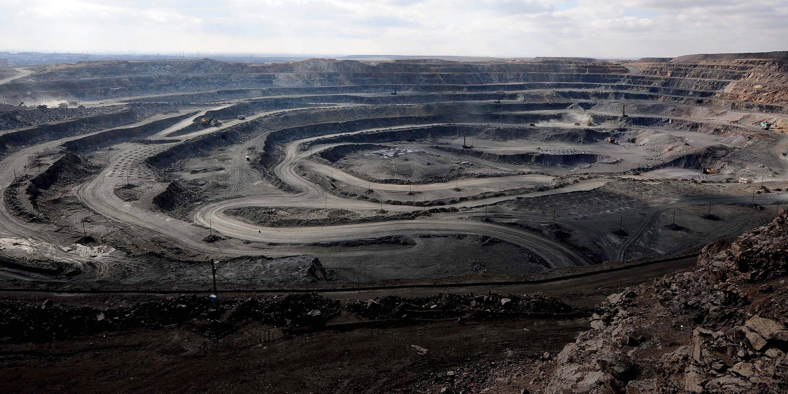 Grube in Bayan Obo in der nordchinesischen Autonomen Region Innere Mongolei