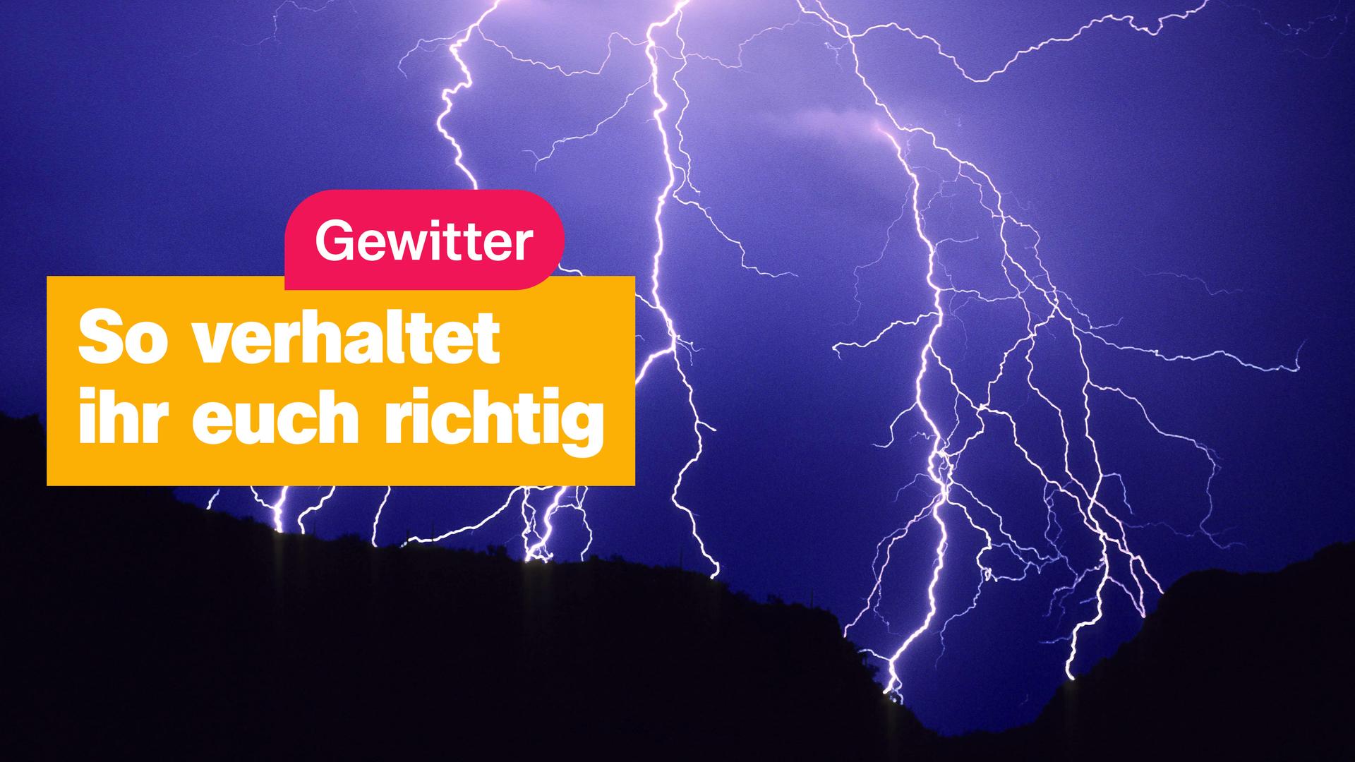 Gewitter mit Text "So verhaltet ihr euch richtig"