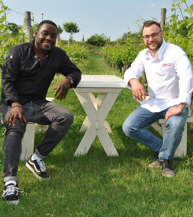 Nelson Müller und sein Herausforderer Sebastian Schinko