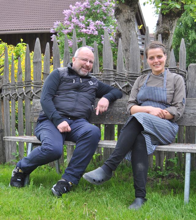 Sternekoch Christian Lohse und seine Herausforderin Evelyn Feichter