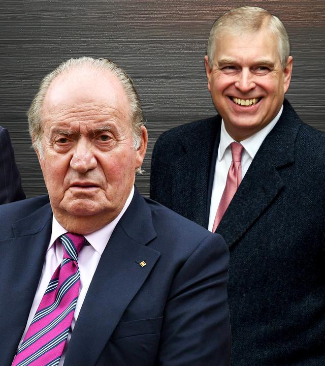 Collage, links Carl XVI. Gustaf, König von Schweden; in der Mitte Juan Carlos I.; rechts