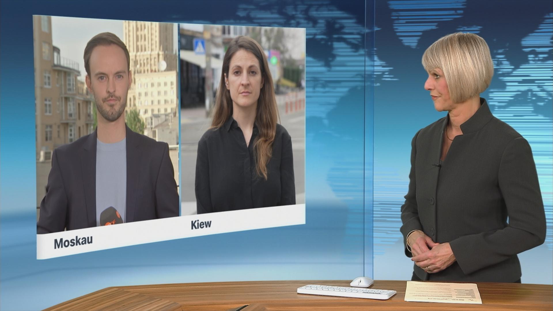 Die ZDF-Reporter*innen Felix Klauser und Alica Jung aus Moskau und Kiew