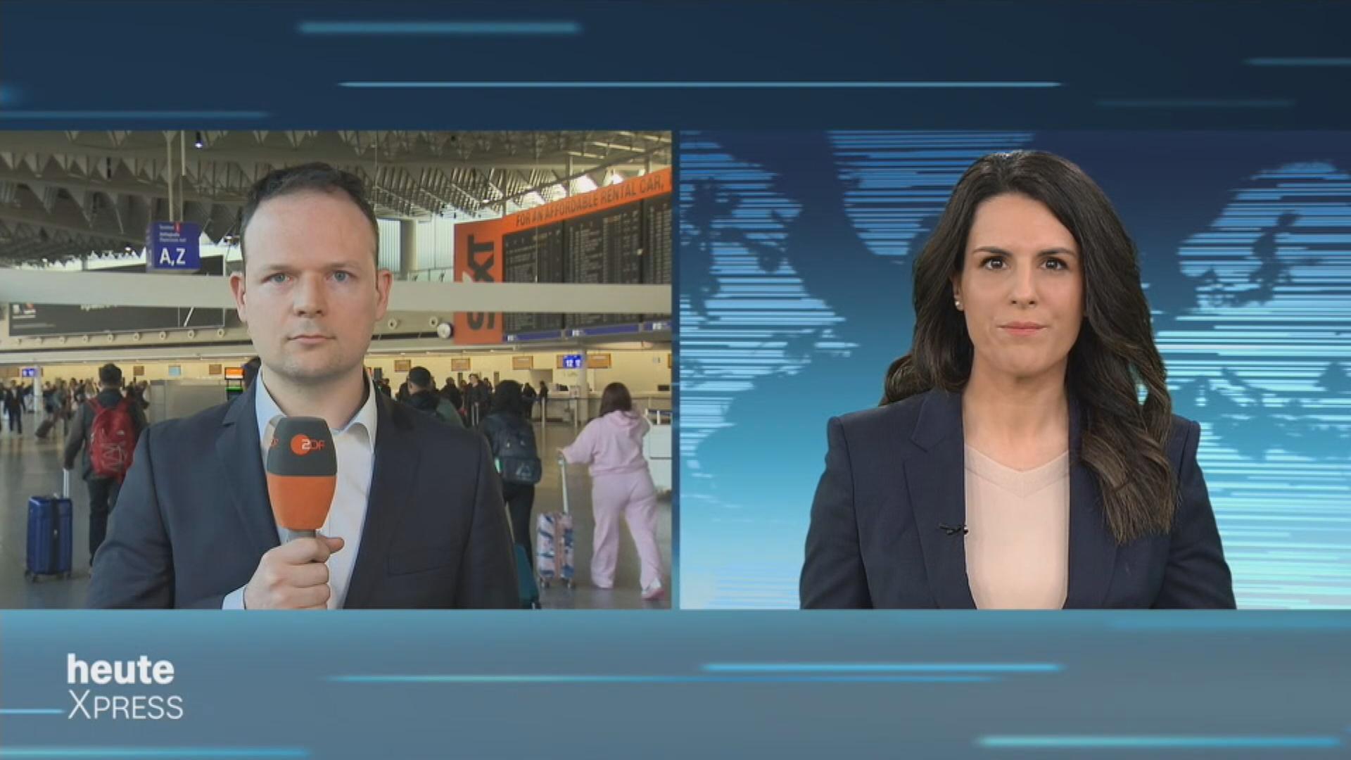 Schaltgespräch mit Markus Wolsiffer am Frankfurter Flughafen zum Pilotenstreik der Lufthansa