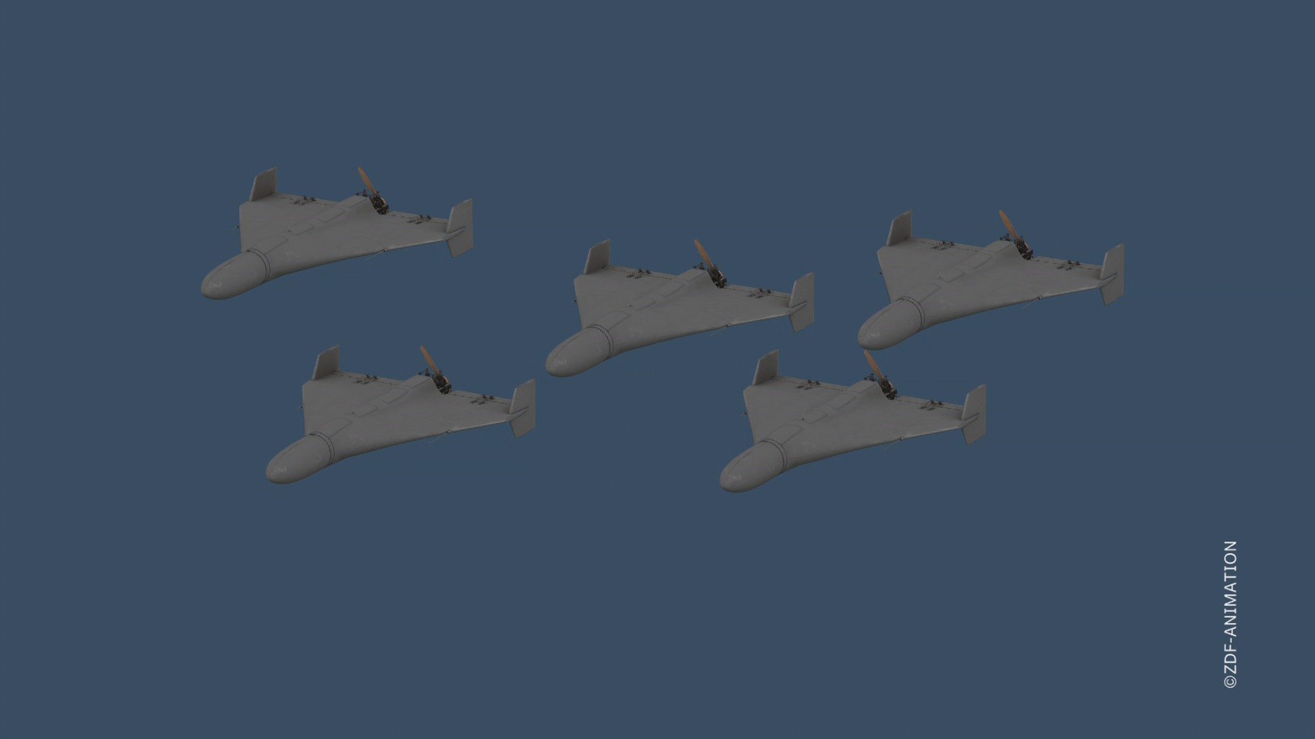 Grafikvideo, das die Kamikaze-Waffe des Iran und seine Weiterentwicklung zeigt.