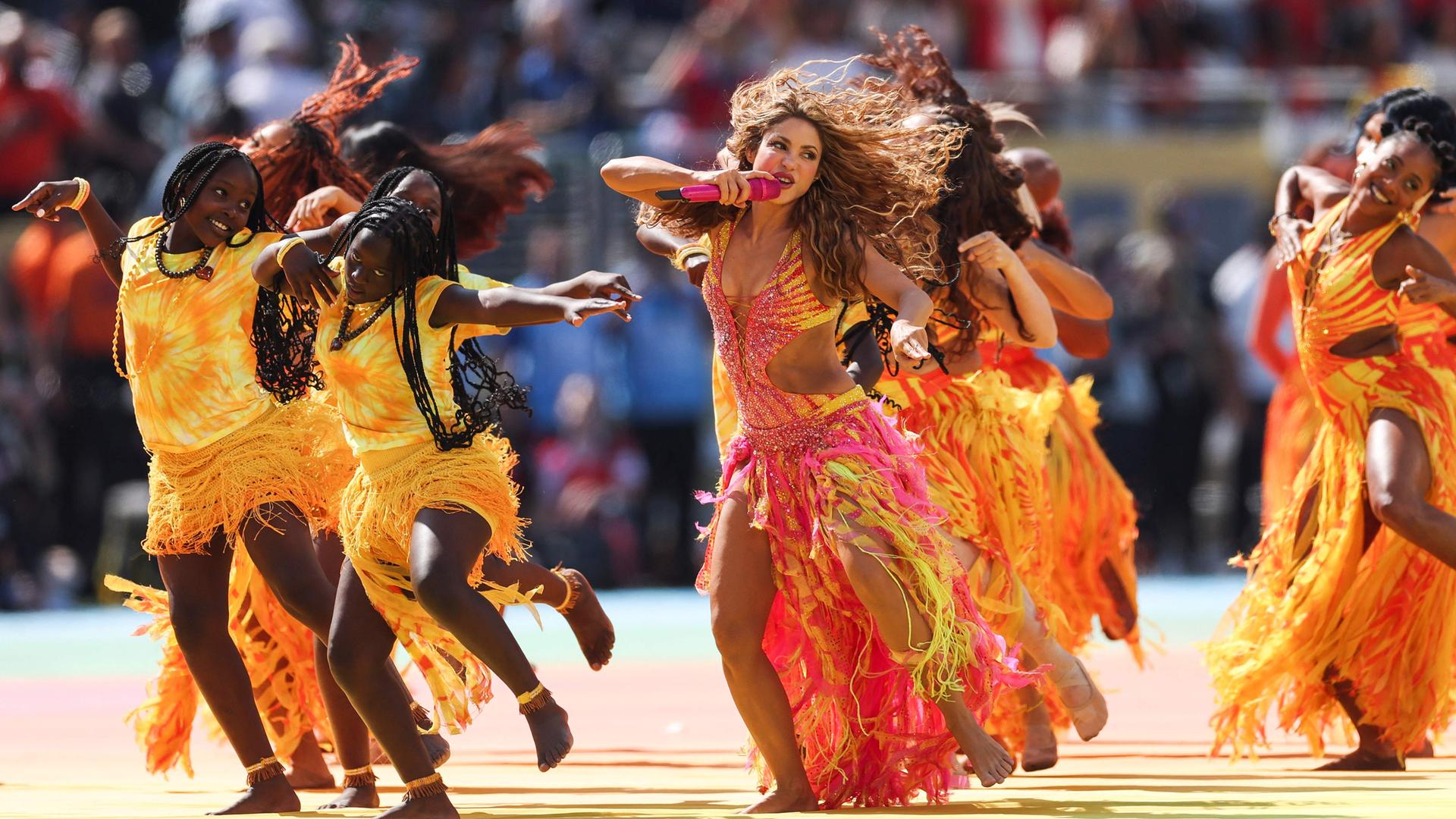 Die kolumbianische Sängerin Shakira singt bei der Halbzeitshow im WM-Finale 2026 in New York