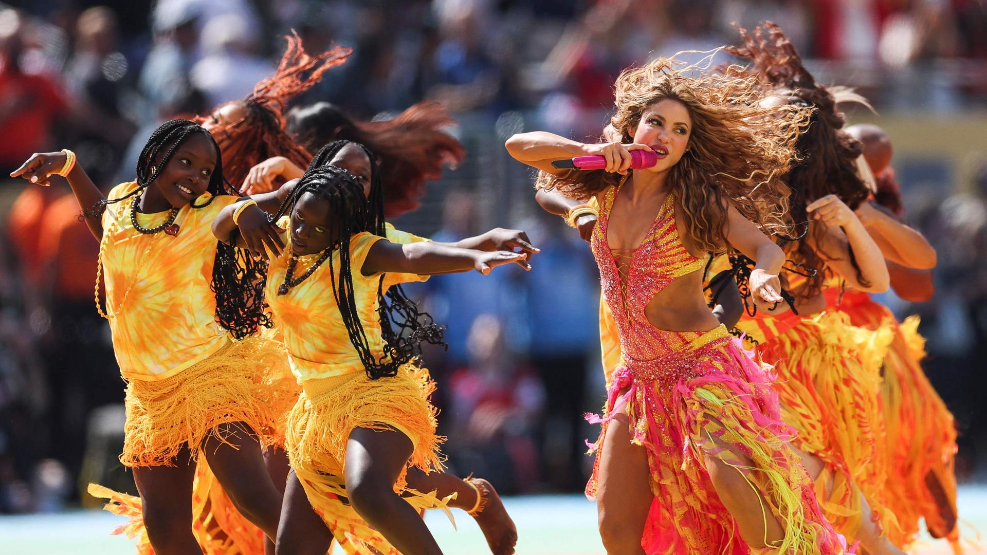Die kolumbianische Sängerin Shakira singt bei der Halbzeitshow im WM-Finale 2026 in New York