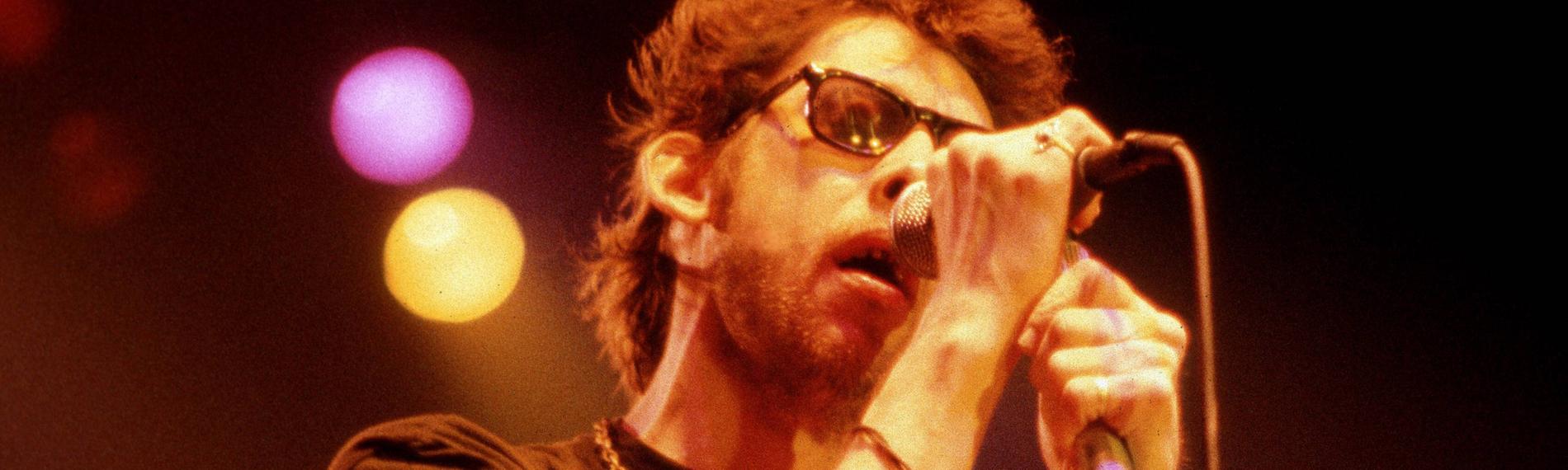 Sänger Shane MacGowan bei einem Konzert in der Rudi-Sedlmeier-Halle in München am 01.06.1989.