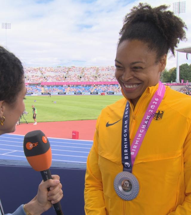 Die deutsche Leichtathletin Shanice Craft im ZDF-Interview bei der EM 2026 in Birmingham