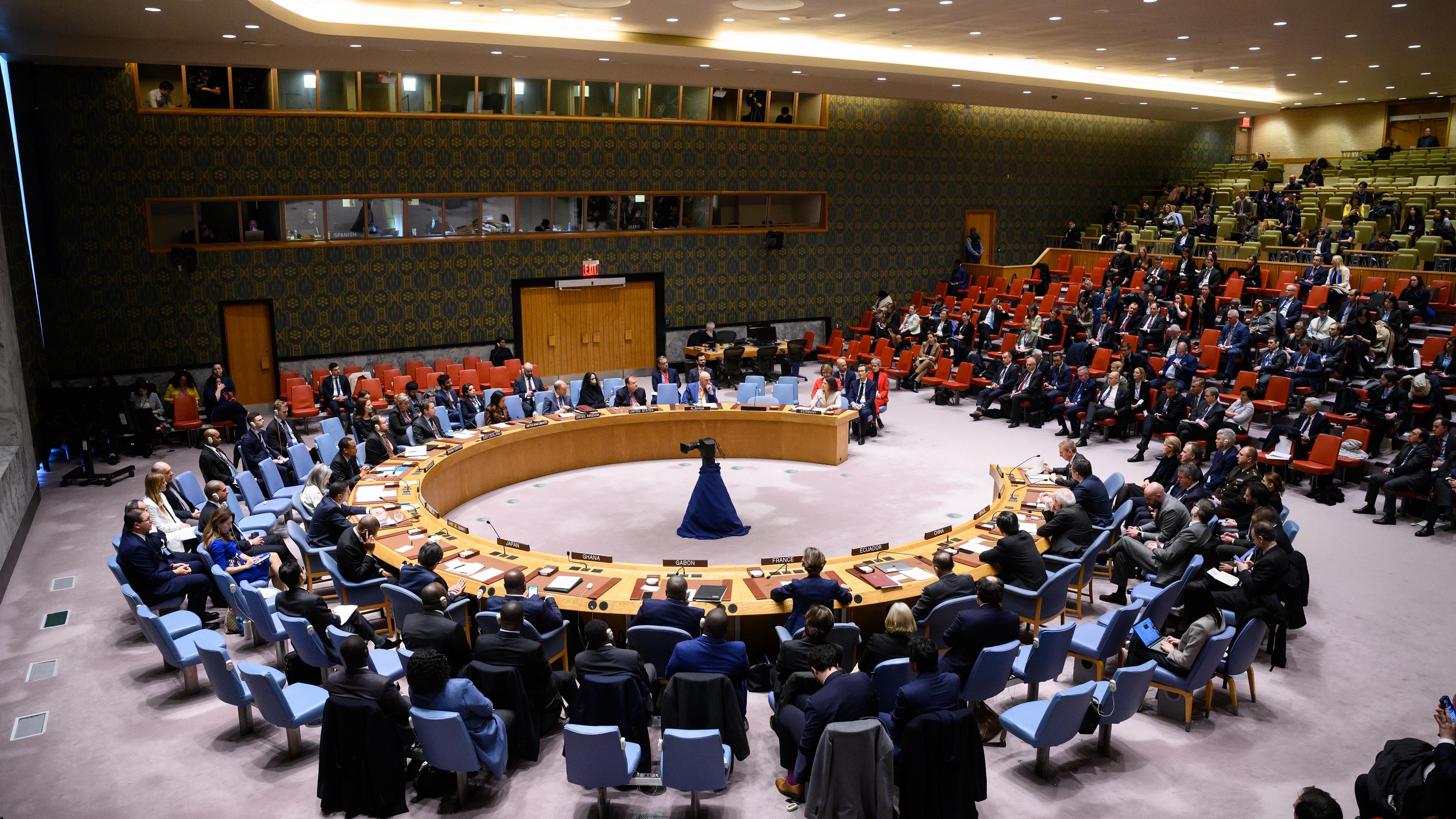 Annalena Baerbock (Bündnis 90/Die Grünen), Außenministerin, spricht bei der Sondersitzung des Sicherheitsrates der Vereinten Nationen (UN). 