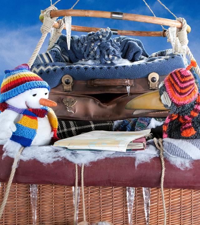 Rabe Rudi, Koffer und Schneemann Fritz-Eduard suchen das Schneemannland