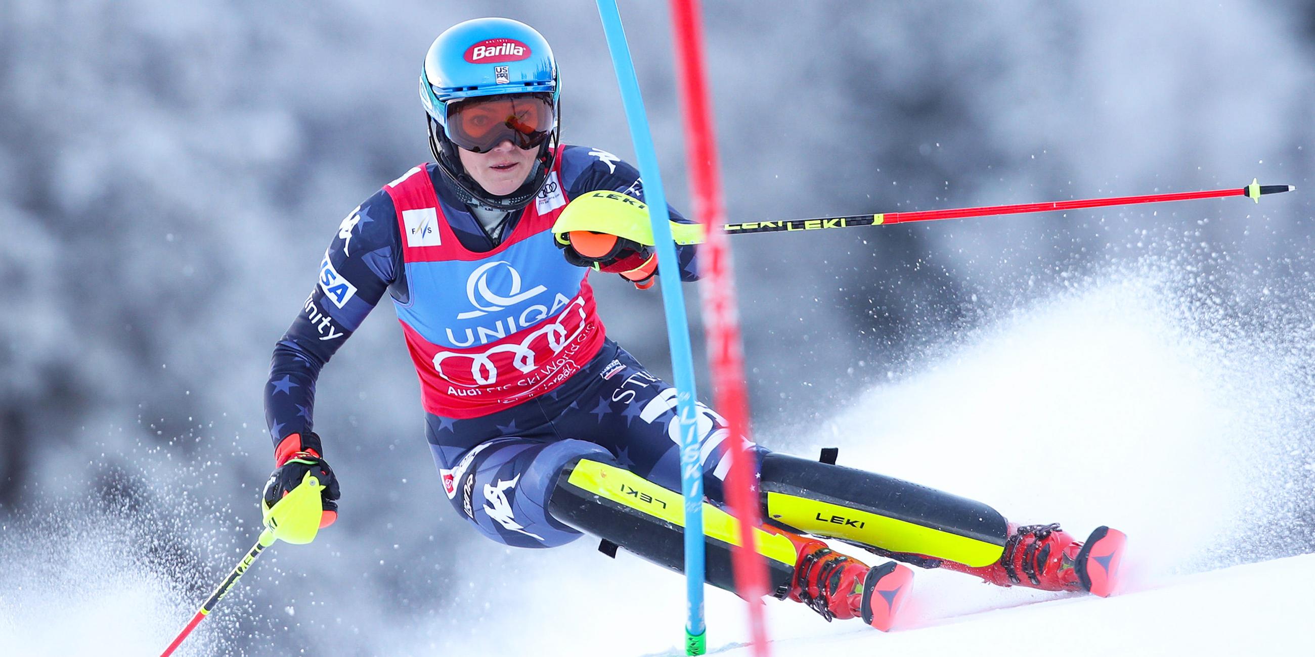 Mikaela Shiffrin beim Slalom-Weltcup in Spindleruv am 29.01.2023.