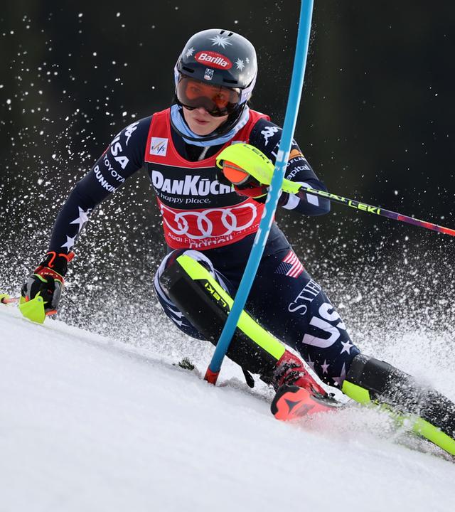 Norwegen, Hafjell: Ski alpin: Weltcup, Slalom, Frauen, 1. Durchgang. Mikaela Shiffrin aus den USA in Aktion.