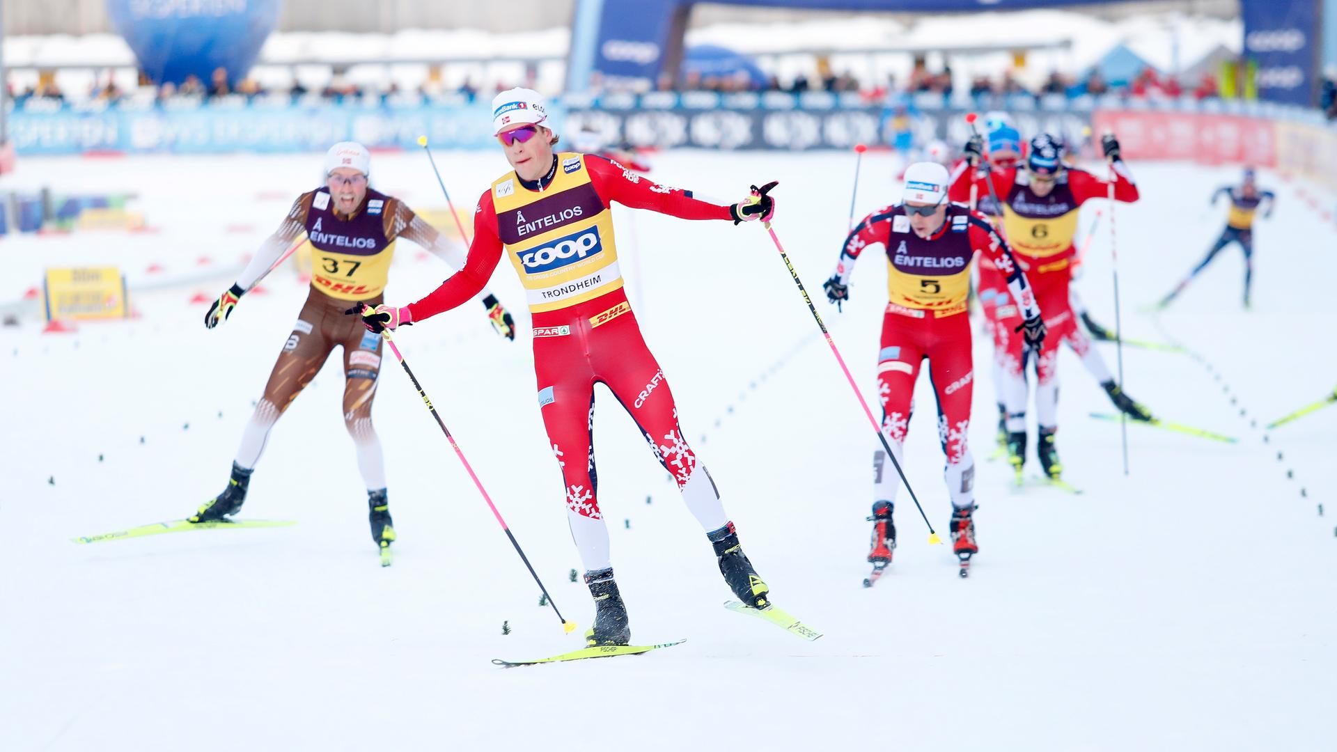 Skiathlon der Langläufer im norwegischen Trondheim.