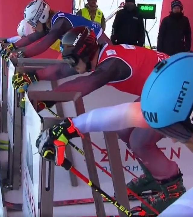 Starter beim Skicross-Weltcup in Innichen/Südtirol