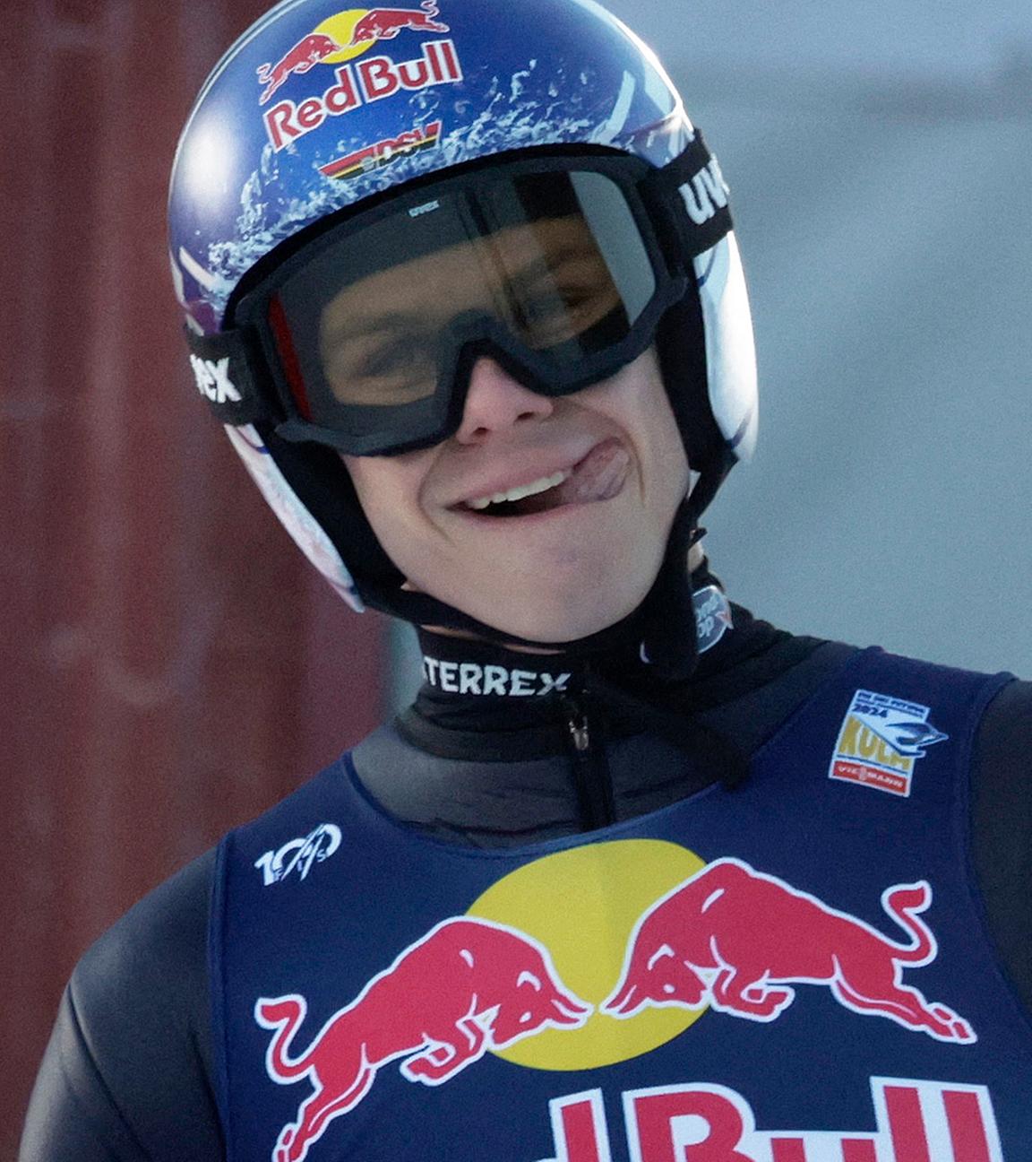 Andreas Wellinger nach der dritten Runde des Skifliegen am 27.01.24.