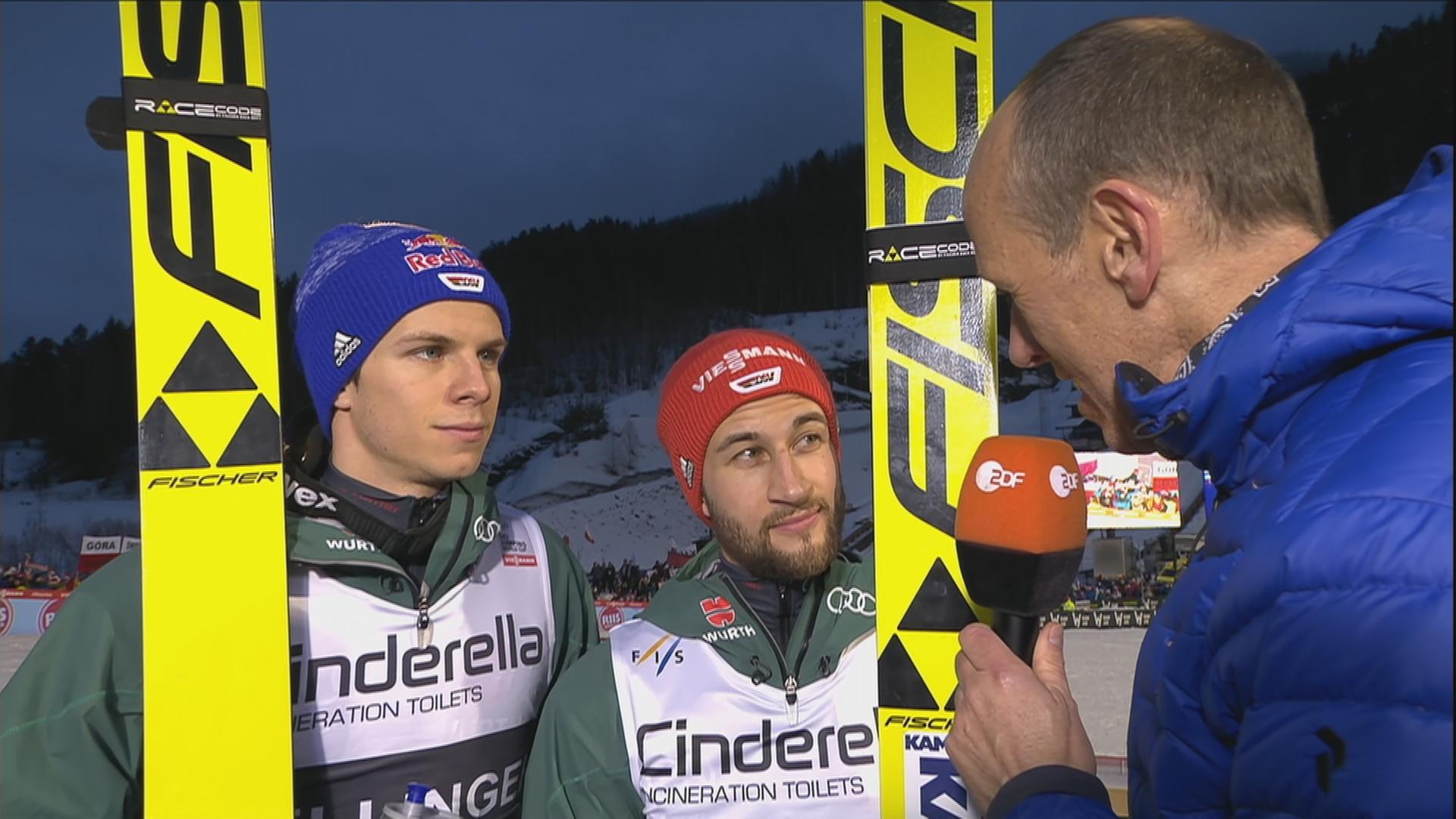 Andreas Wellinger, Markus Eisenbichler und Martin Schneider