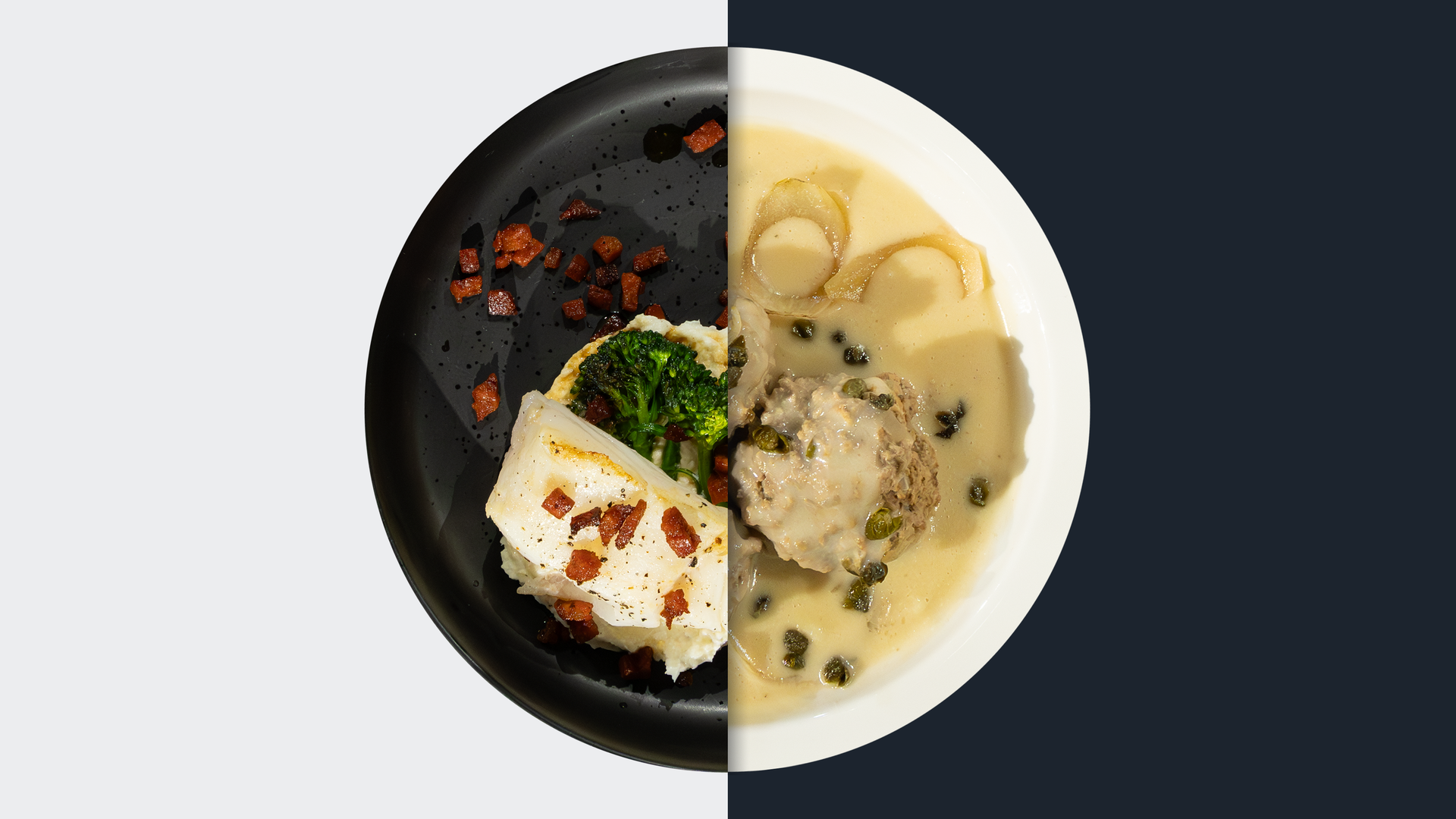 Skrei mit Pastinaken-Püree vs. Königsberger Klopse