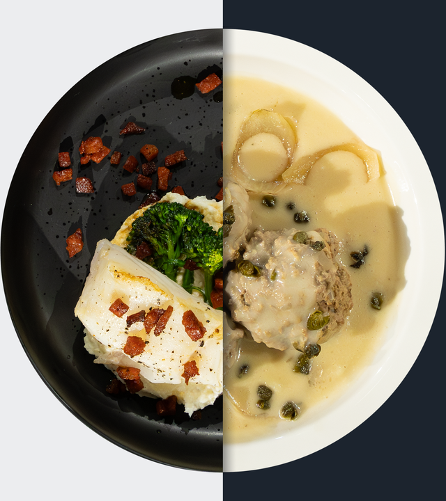 Skrei mit Pastinaken-Püree vs. Königsberger Klopse