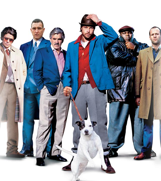 Plakatmotiv zum Film mit Benicio del Toro, Vinnie Jones, Dennis Farina, Brad Pitt, Ade und Jason Statham.