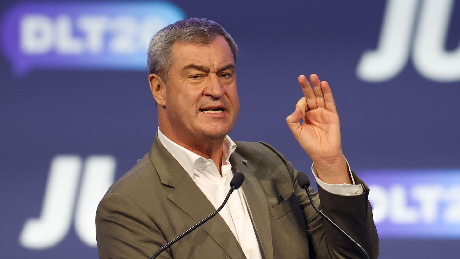 Markus Söder, Ministerpräsident des Landes Bayern, spricht beim Deutschlandtag der Jungen Union.