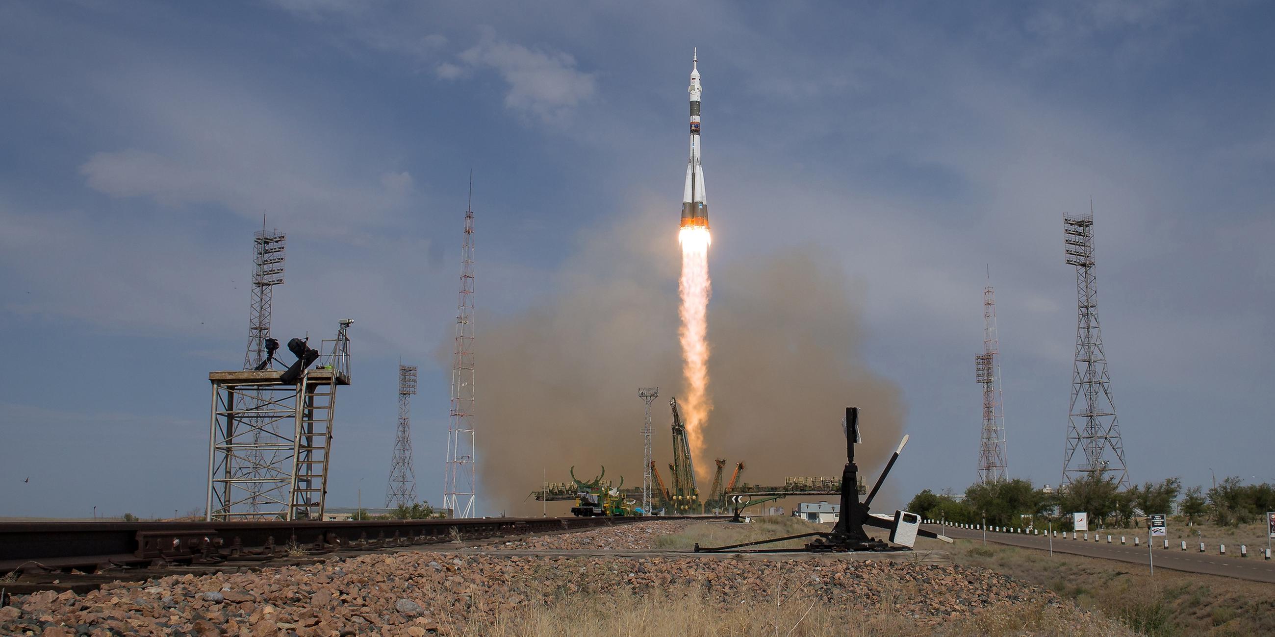 Sojus-Rakete MS-09 mit dem deutschen Alexander Gerst an Bord am 06.06.2018