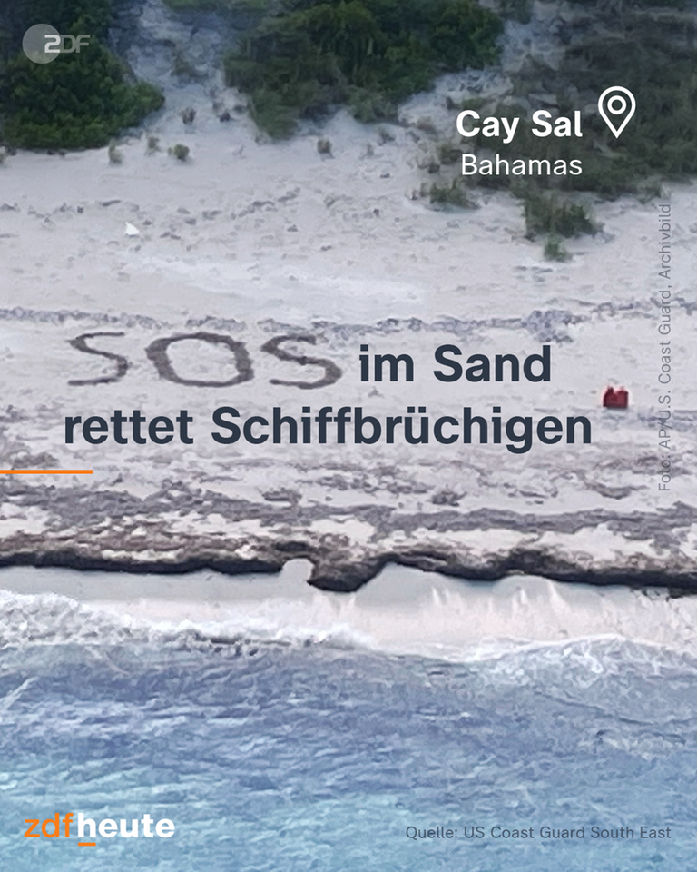 SOS geschrieben im Sand