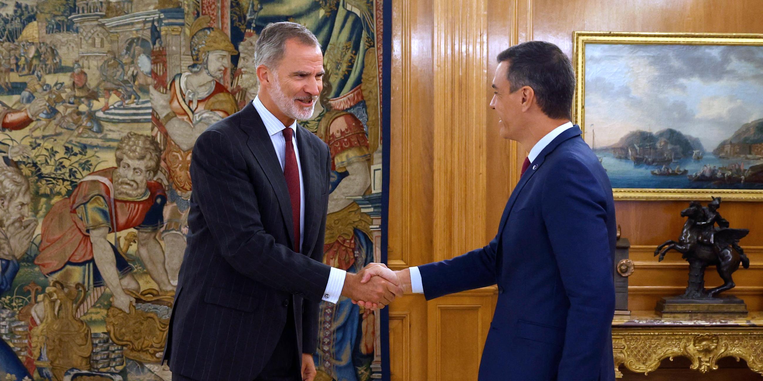 König Felipe VI. und Premierminister Pedro Sanchez