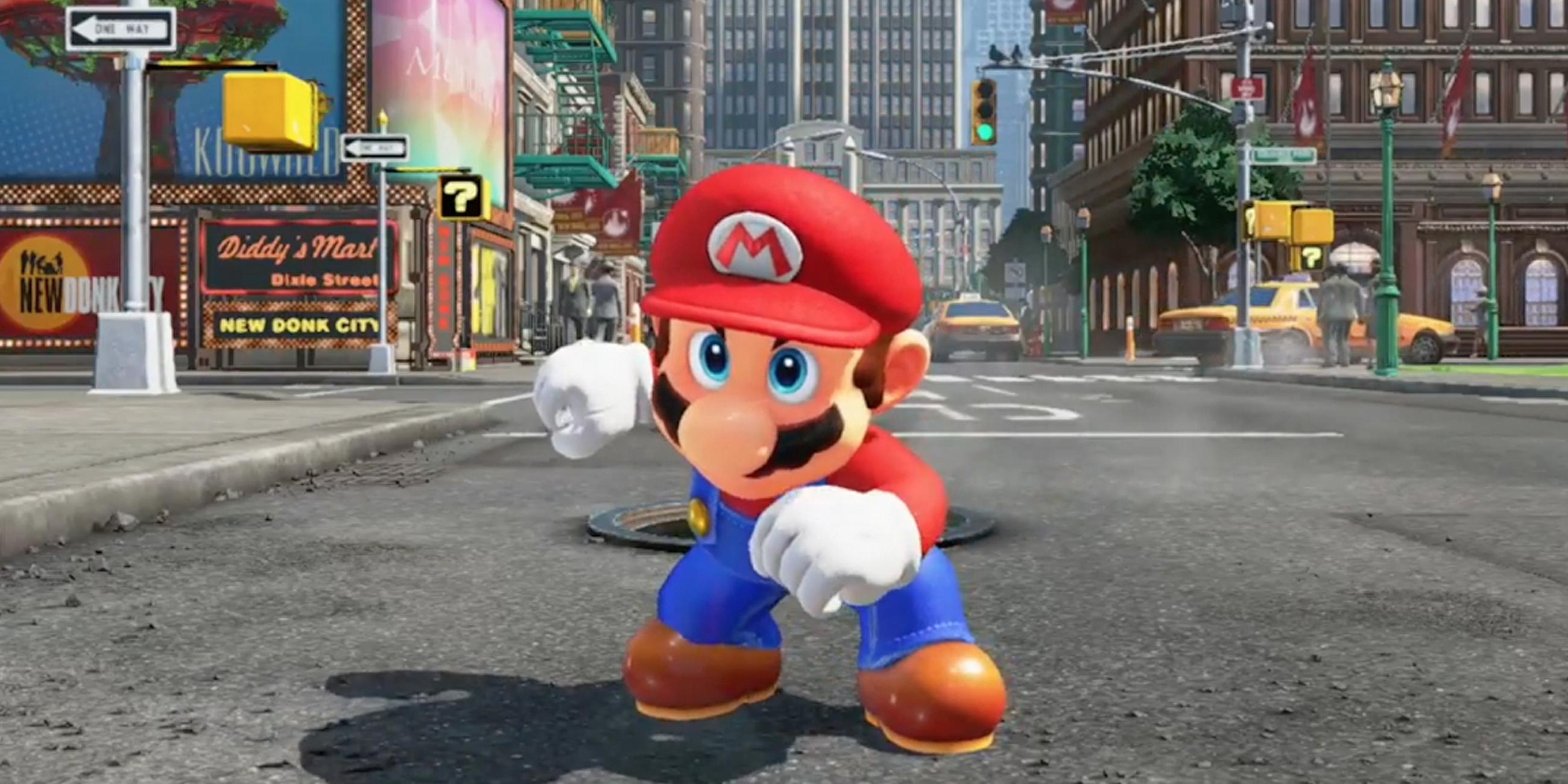 "Super Mario Odyssey" ist eine bunt aufgemachte spielerische Ideenbombe. Wirft man Marios Mütze, kann man Gegenspieler übernehmen. 