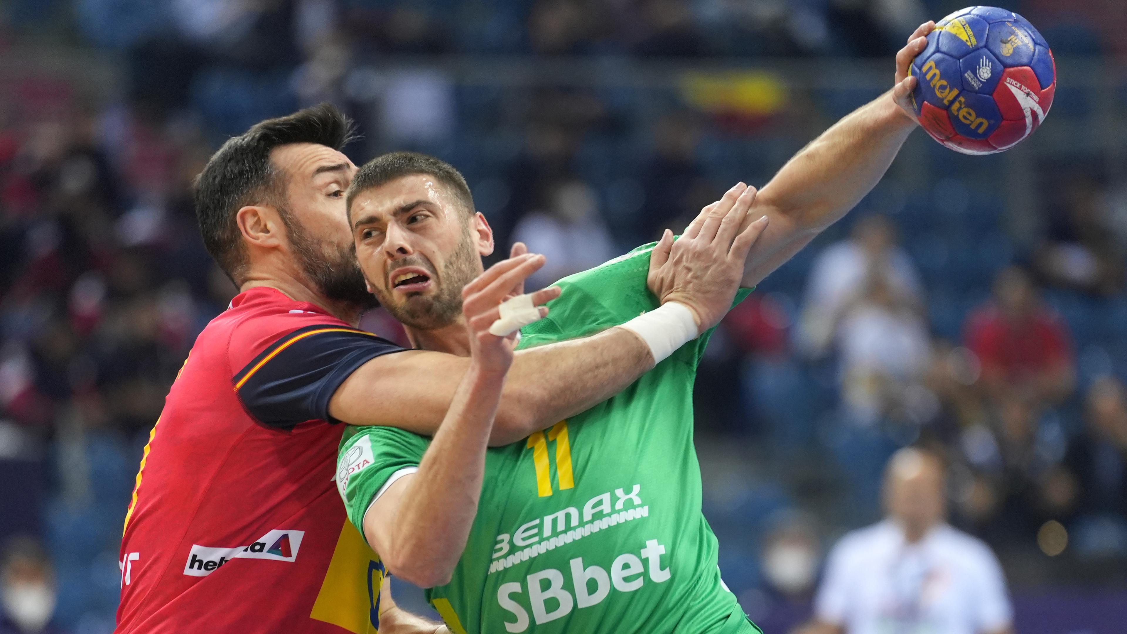 Gedeon Guardiola (l.) versucht Branko Vujovic zu blocken