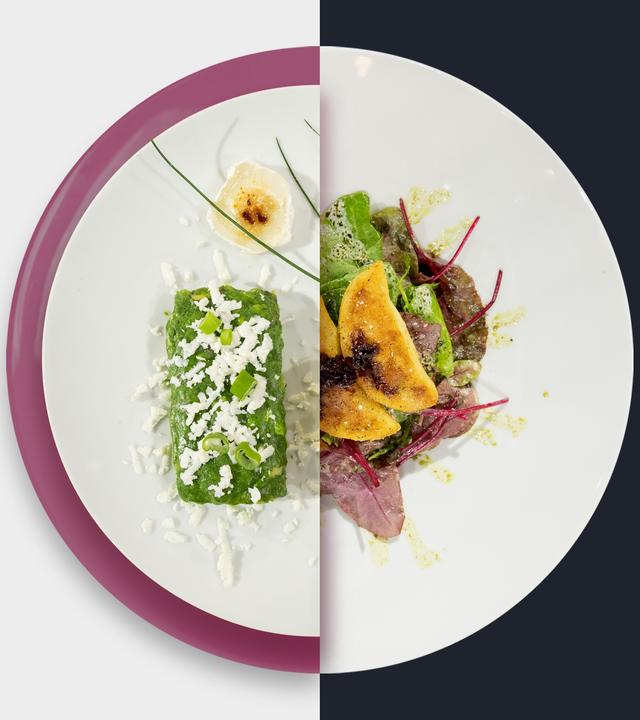 Spinatküchlein vs. Kartoffeltaschen