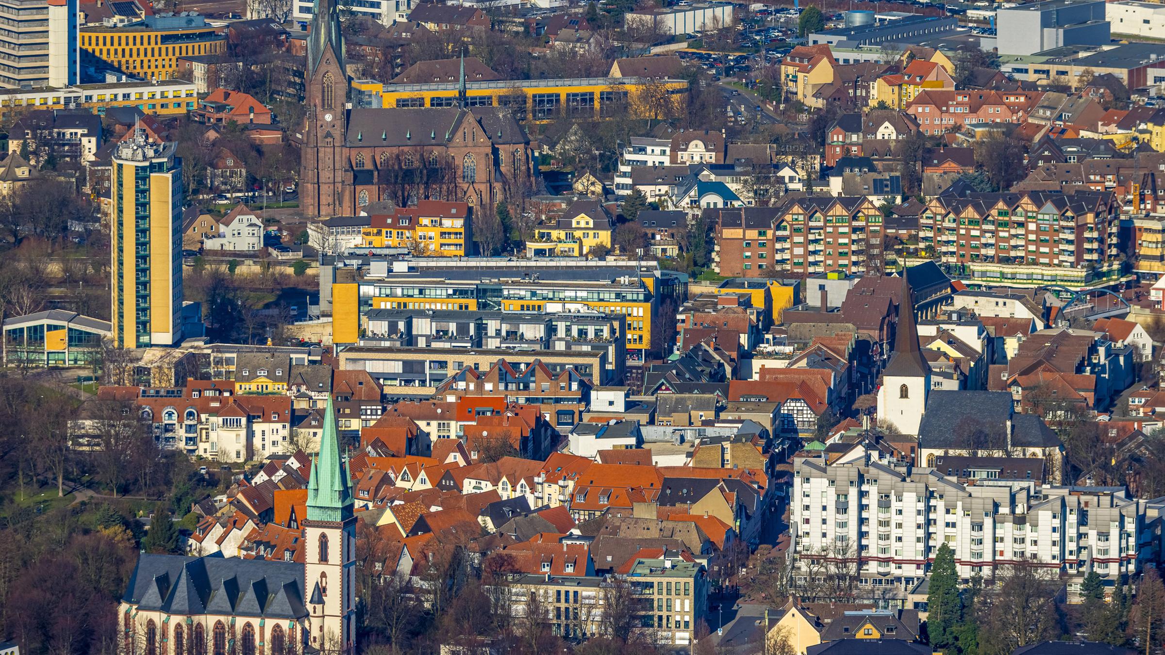 Die Stadt Lünen von oben