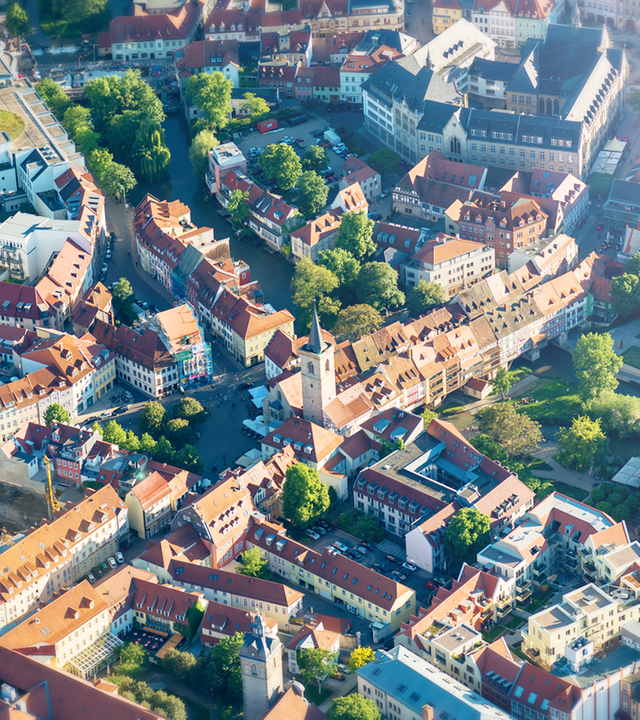 Stadt von oben, Miniatureffekt