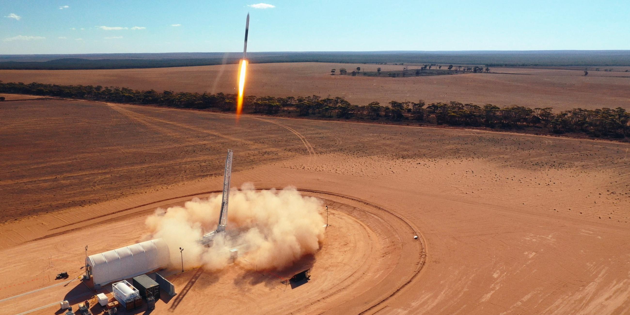 Start der Trägerrakete HyImpulse SR75 in Koonibba, Australien.
