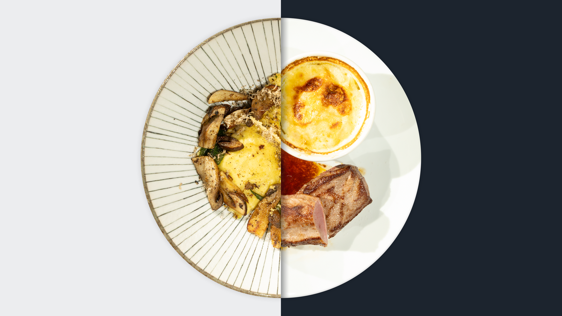 Steinpilz-Ravioli vs. Wildschweinrücken