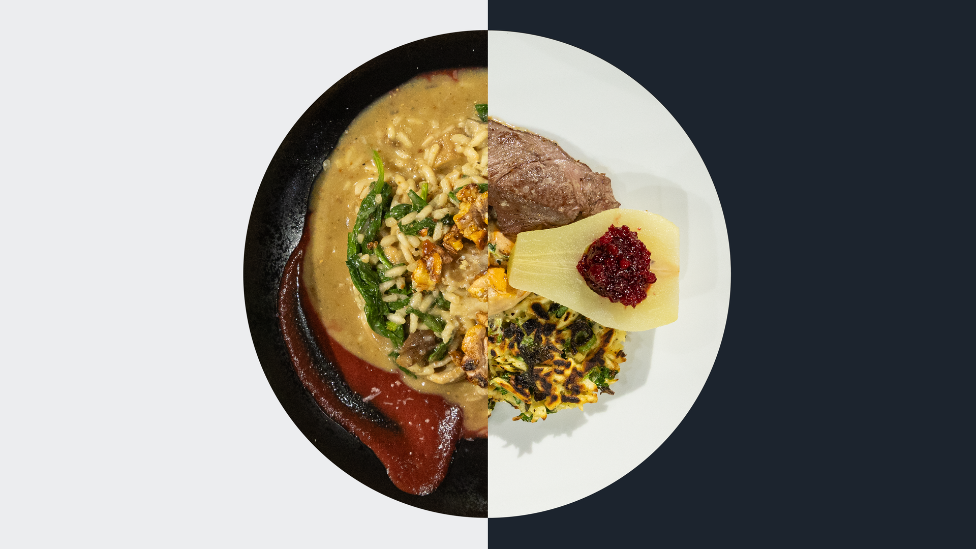 Steinpilz-Risotto vs. Rehschnitzel
