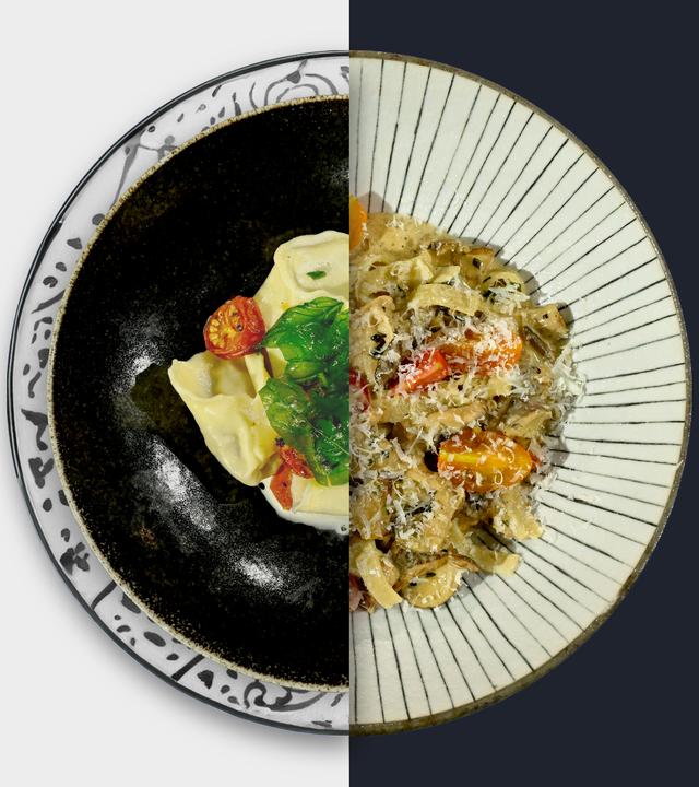 Steinpilz-Tortellini vs. Tagliatelle