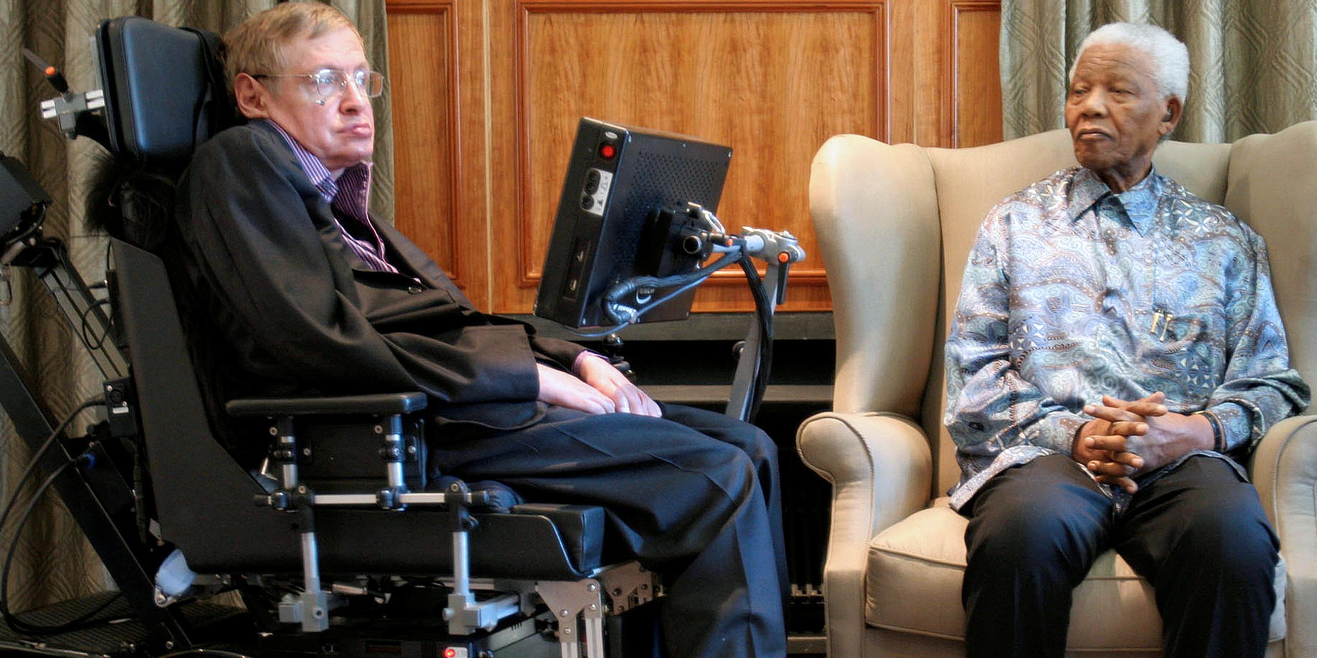 Archiv: Stephen Hawking und Nelson Mandela
