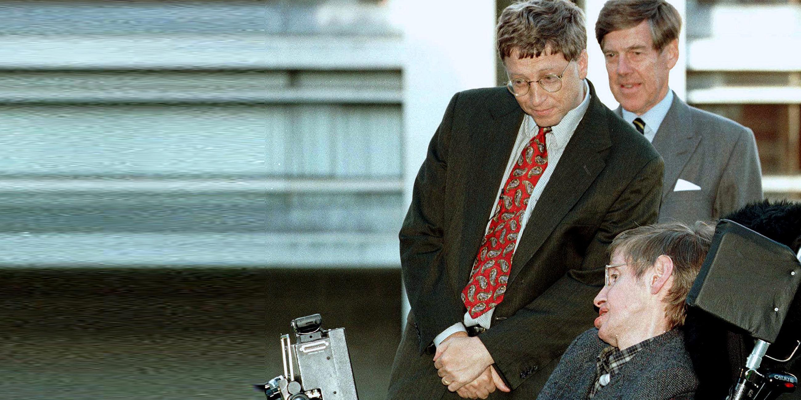 Archiv: Stephen Hawking und Bill Gates, aufgenommen am 07.10.1997